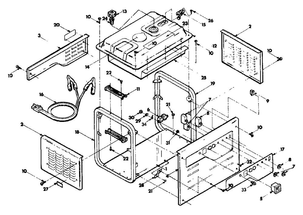 Cradle Diagram and Parts List for G3000 (9072-0)(9072-0) Generac Generator