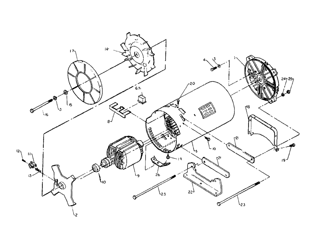 Alternator Diagram and Parts List for GE5550XR (8753-0)(8753-0) Generac Generator