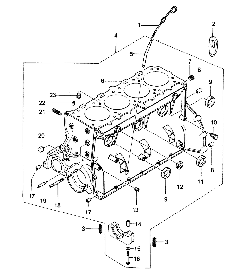 Cylinder Block Diagram and Parts List for 1009-A  Generac Welder