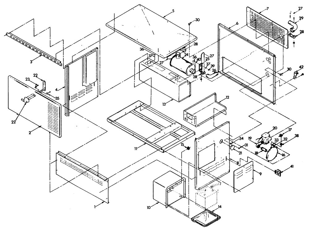 Home Standby Enclosure Diagram and Parts List for 9067-1  Generac Generator