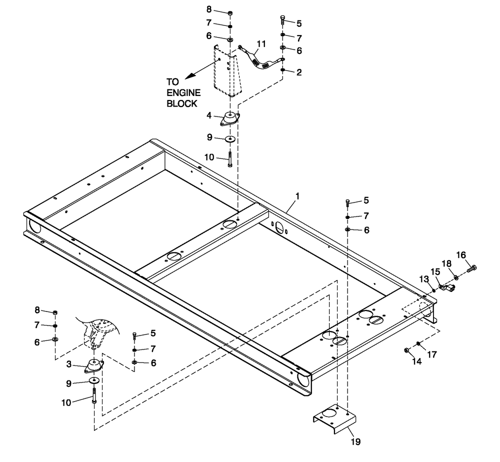 Mounting Base 1.6l Diagram and Parts List for 0053990 (4797358 - 4804754)(2007) Generac Generator