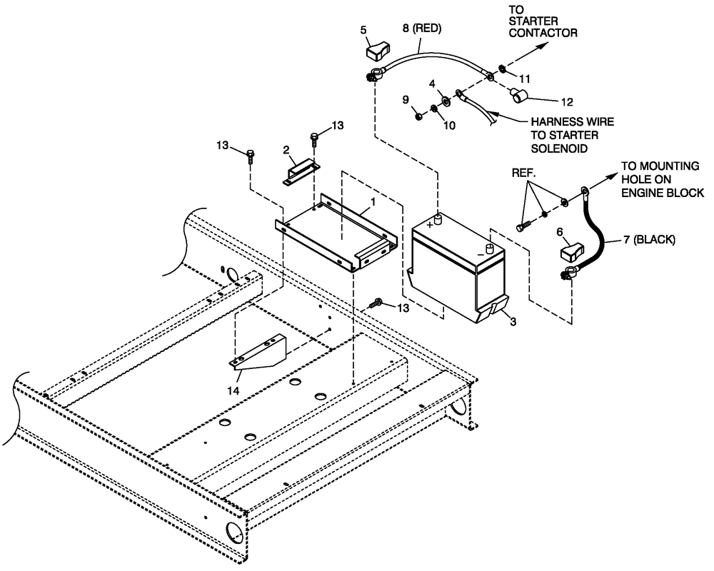 Battery 6.8l Cpl Diagram and Parts List for QT05554AVNNA (5667087 - 5693557)(2009) Generac Generator