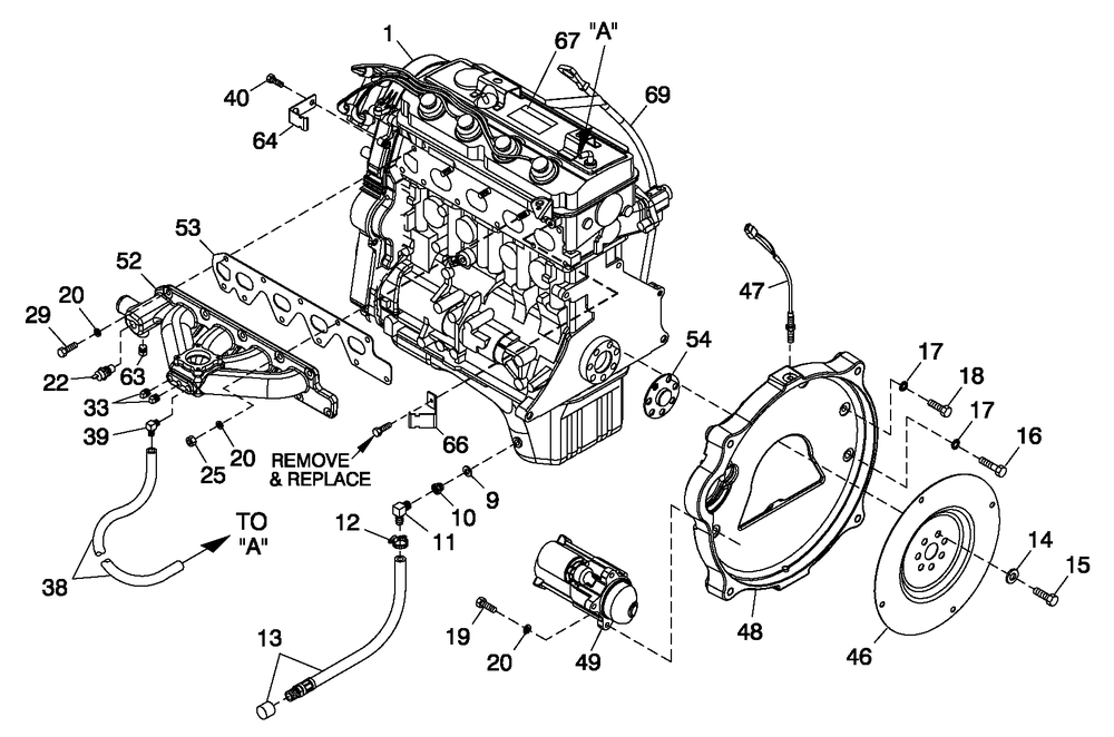 Engine Common Parts 2.4l G2 Diagram and Parts List for 0053880 (484073)(2014) Generac Generator