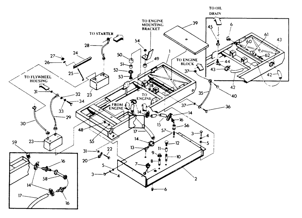 Mounting Base Diagram and Parts List for 9336-1  Generac Generator