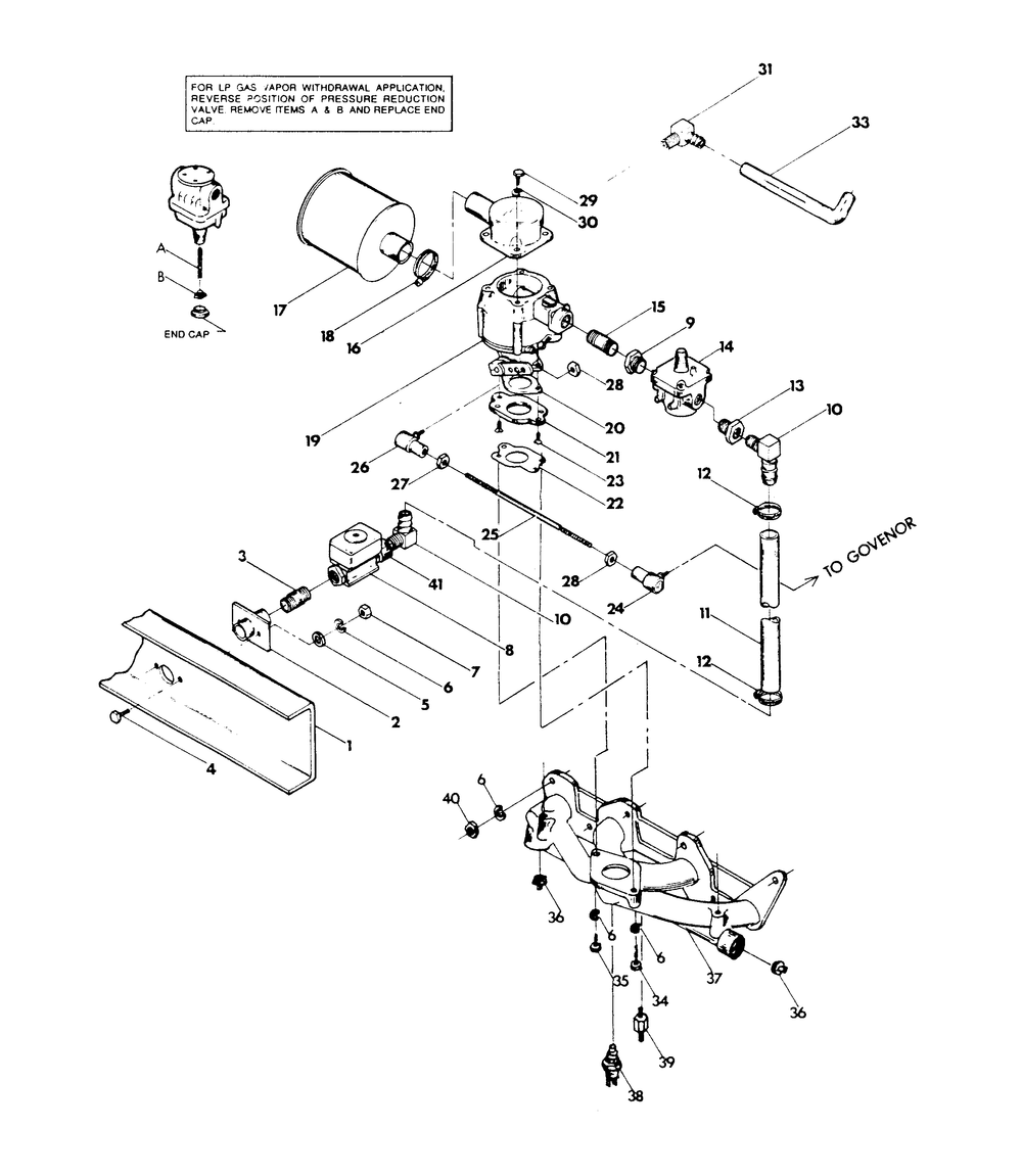 Carburetor System Diagram and Parts List for 9105-2  Generac Generator