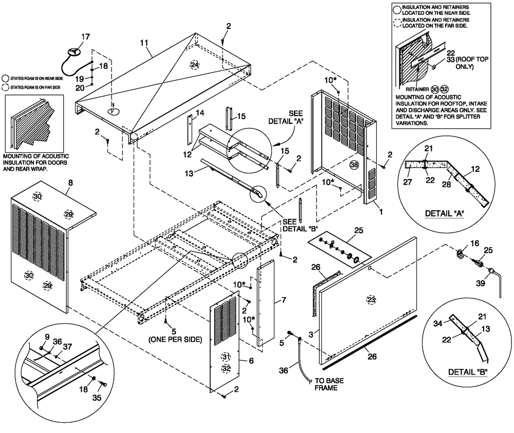 Enclosure C2 Diagram and Parts List for QT04524AVSN (4361366 - 4407203)(2006) Generac Generator