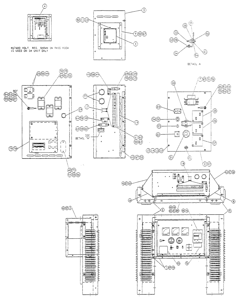 Control Panel Diagram and Parts List for 4136-0  Generac Generator