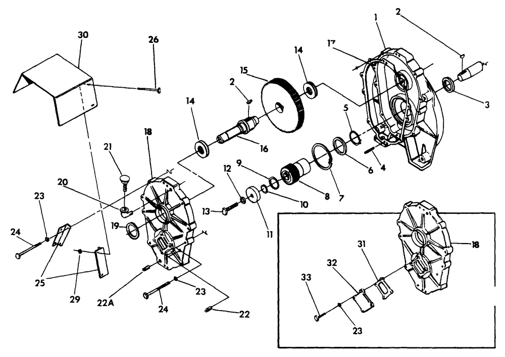 Gear Box Diagram and Parts List for 9738-2  Generac Generator