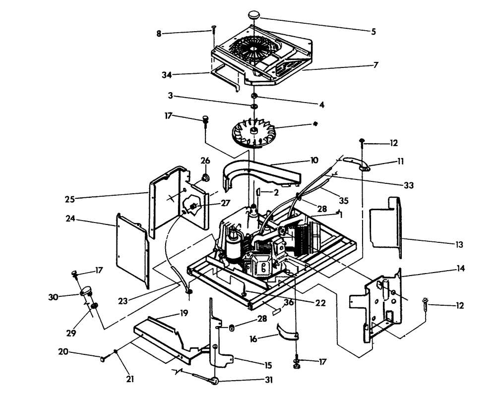 Engine Enclosure Diagram and Parts List for 0888-0  Generac Generator
