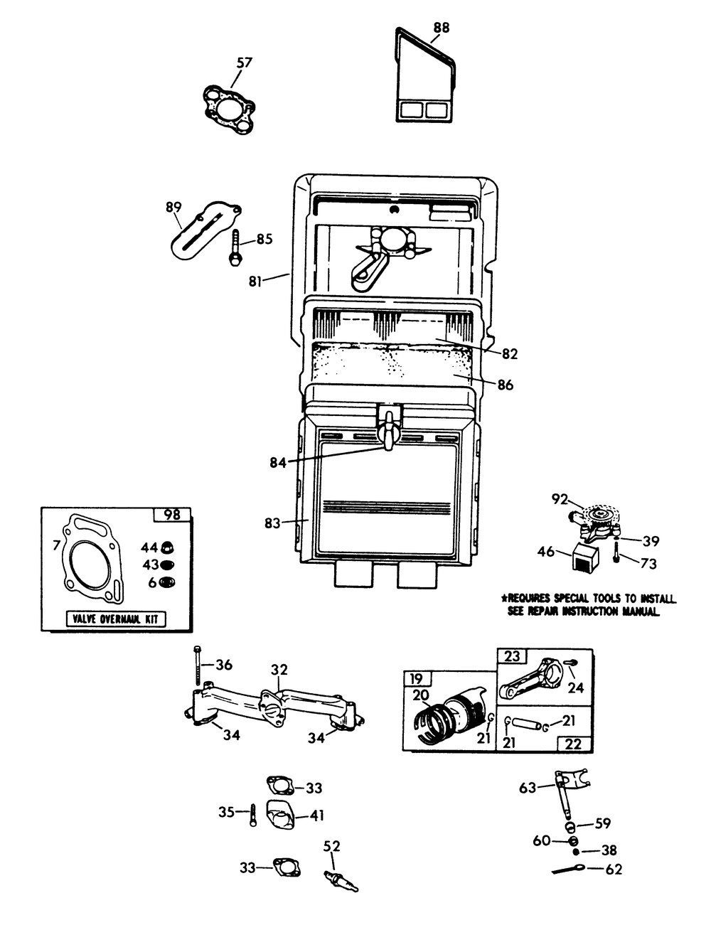 V-Twin Engine (Part 3) Diagram and Parts List for 9572-0  Generac Generator