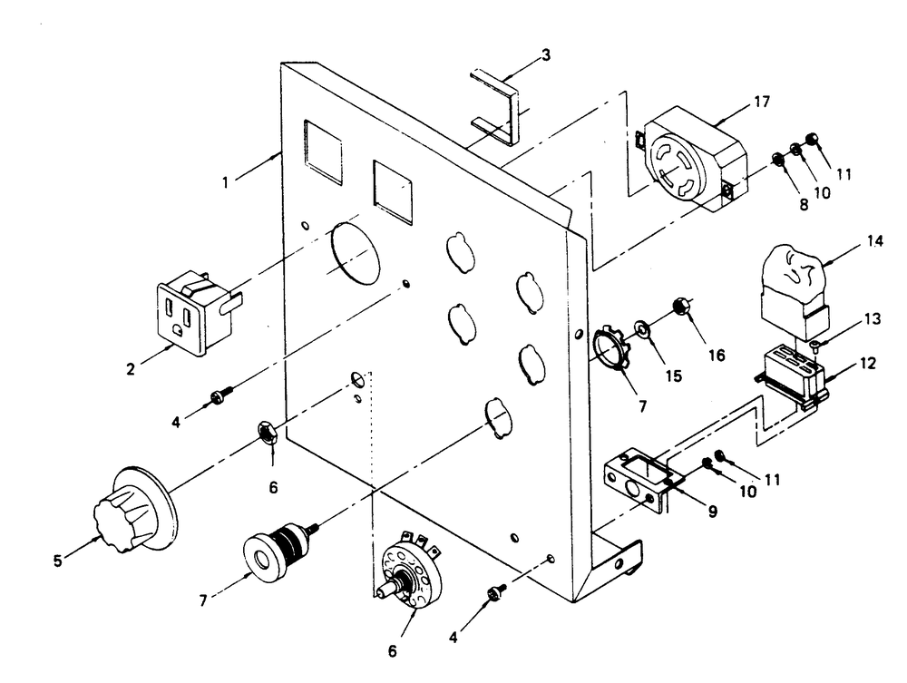 Panel Diagram and Parts List for 8435-0  Generac Welder