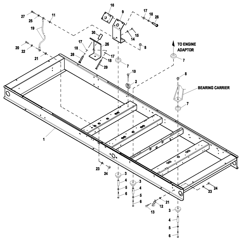 Ev Mtg Base 6.8l 150kw Cpl Diagram and Parts List for ET10068GVAC (6736177 - 9116450)(2014) Generac Generator