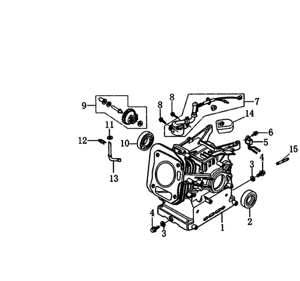 Crankcase Diagram and Parts List for 006412-0  Generac Pressure Washer
