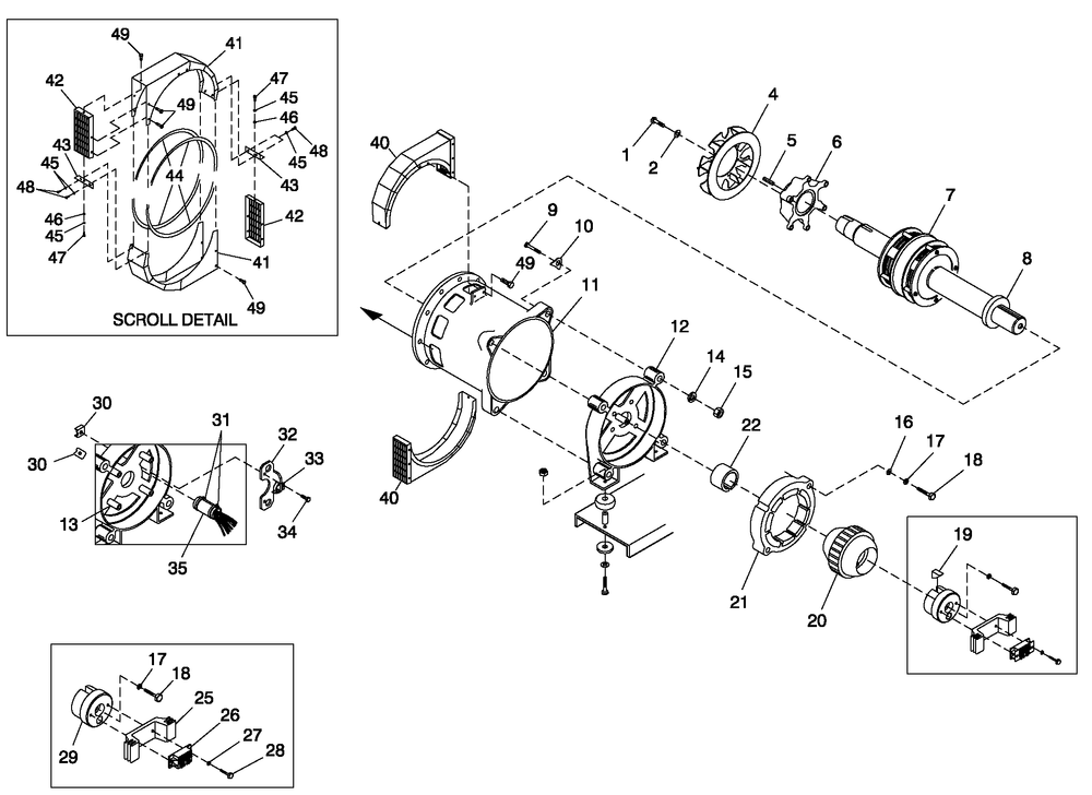 Alternator 6.8l 100 And 130kw Cpl Brushless Gearbox Diagram and Parts List for ST13068ANSN (4911826)(2007) Generac Generator