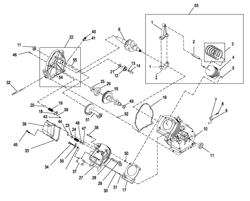 Xg410 Engine Trim Diagram and Parts List for 0058460 (6184256 - 6581681)(2011) Generac Generator