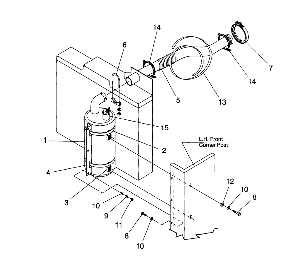 Muffler Diagram and Parts List for 4060-0  Generac Generator