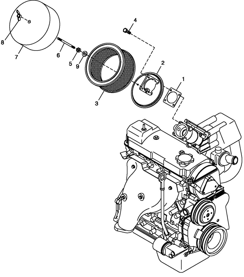 Air Cleaner C2 Diagram and Parts List for 0053100 (0307V21696 - 5006V21514)(2007) Generac Generator