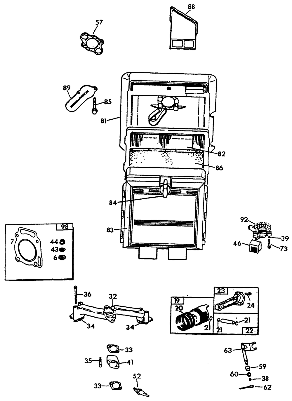 Engine Common Parts 1 Diagram and Parts List for 9677-2  Generac Generator