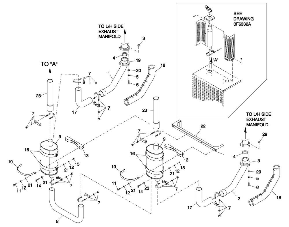 Muffler 5.4l And 6.8l Diagram and Parts List for QT08054ANSNA (5981037 - 5981038)(2010) Generac Generator