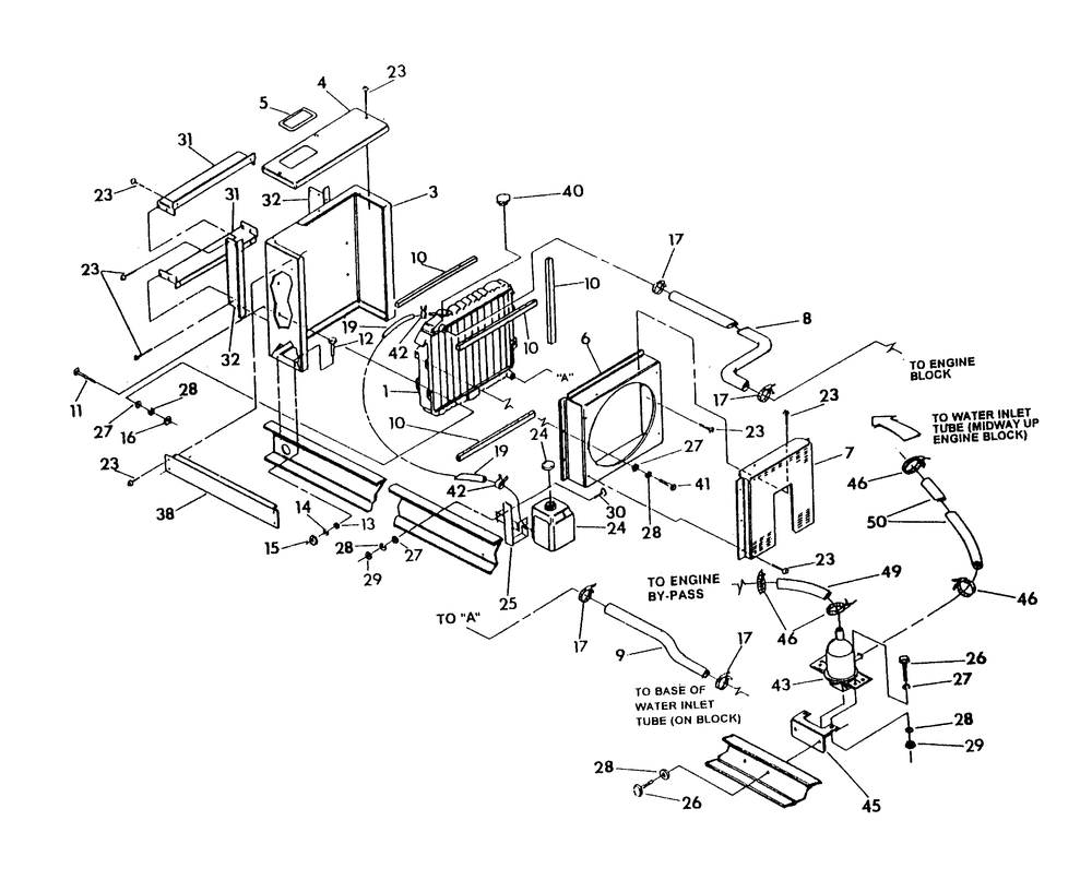 Radiator Diagram and Parts List for 0591-1  Generac Generator