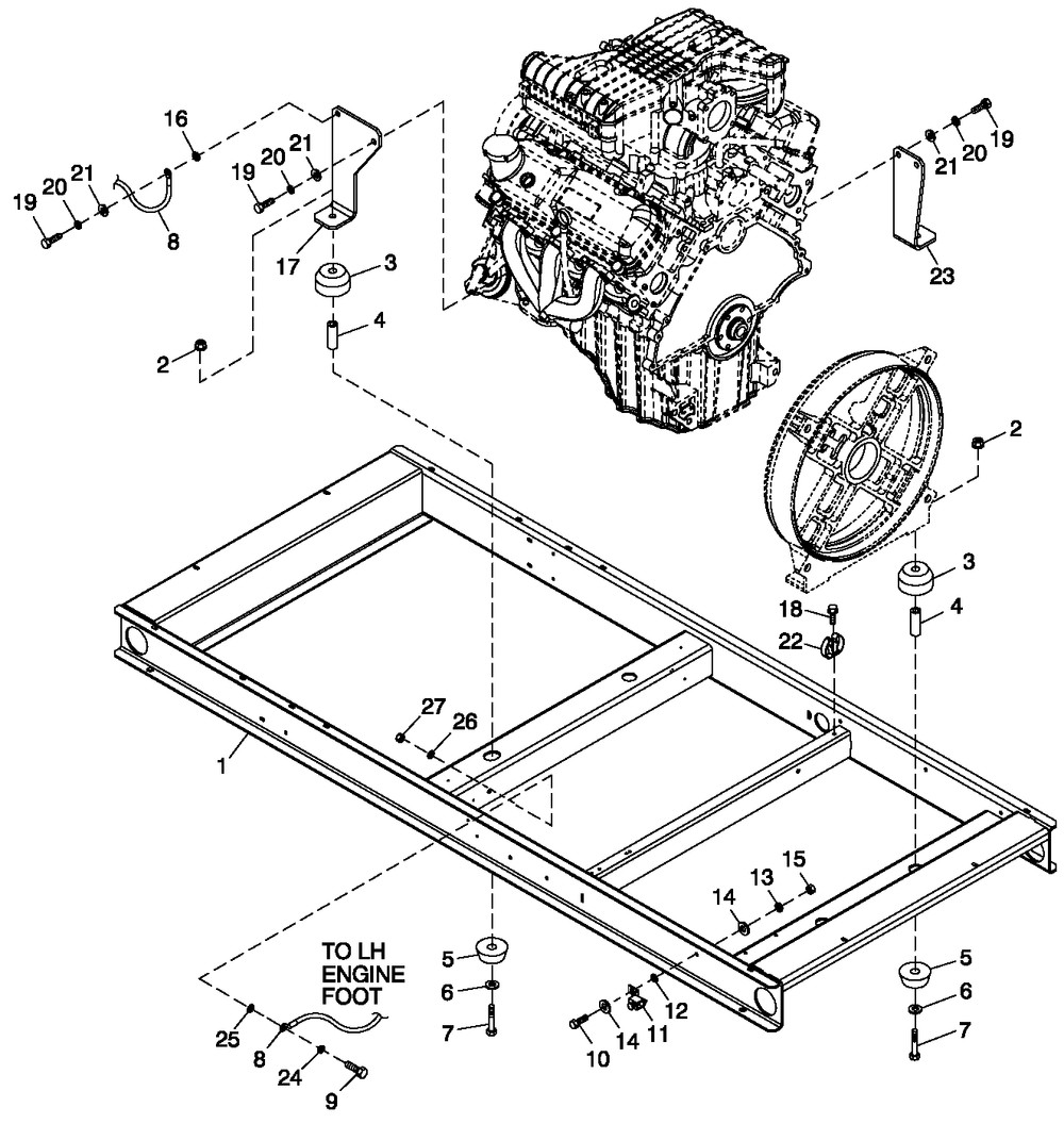 Mounting Base Diagram and Parts List for QT04842ANAC (5949127 - 6327874)(2011) Generac Generator