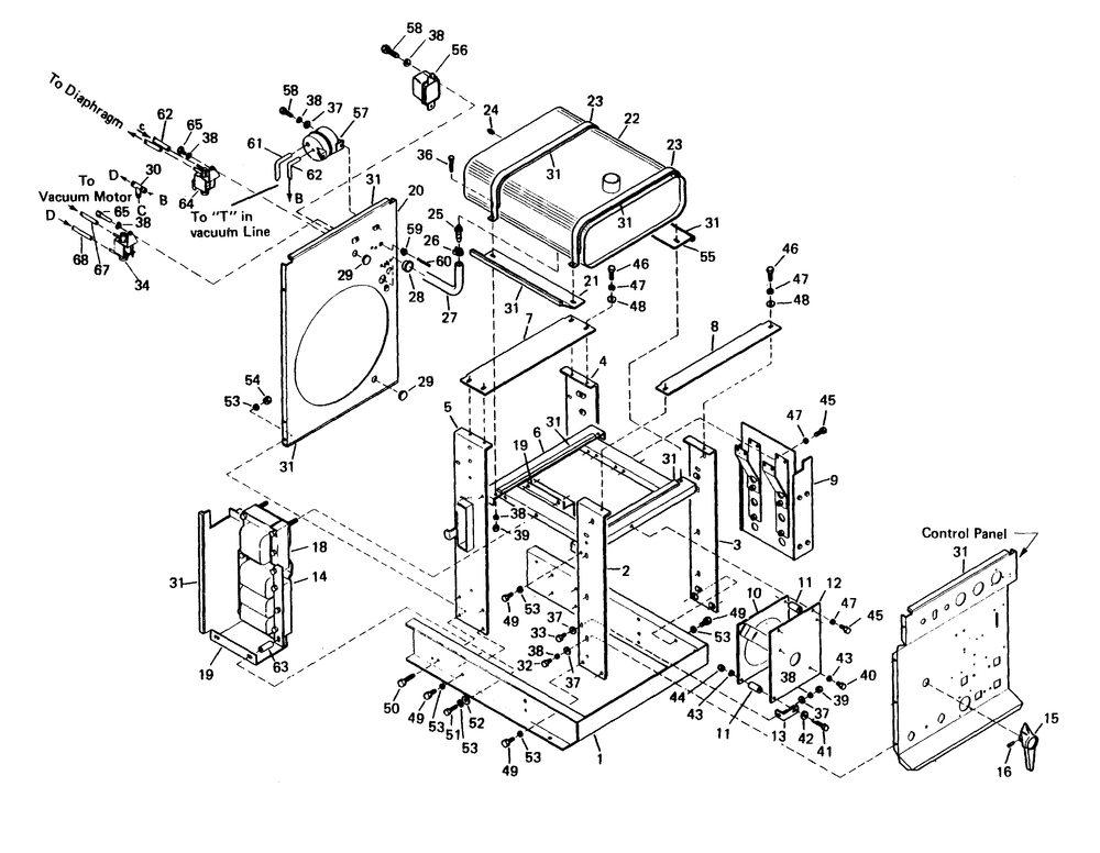 Compartment Assembly Diagram and Parts List for 6962-4  Generac Welder