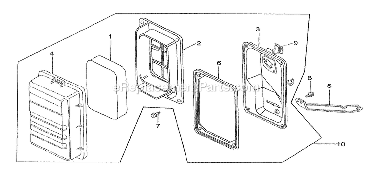 Air Cleaner Assy Diagram and Parts List for 005723R0 (5132447)(2016) Generac Generator