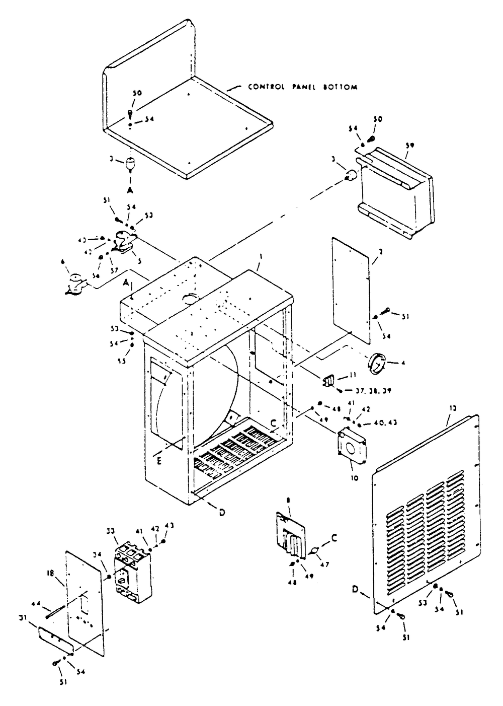 A-C Connection Panel Diagram and Parts List for 9301-1  Generac Generator