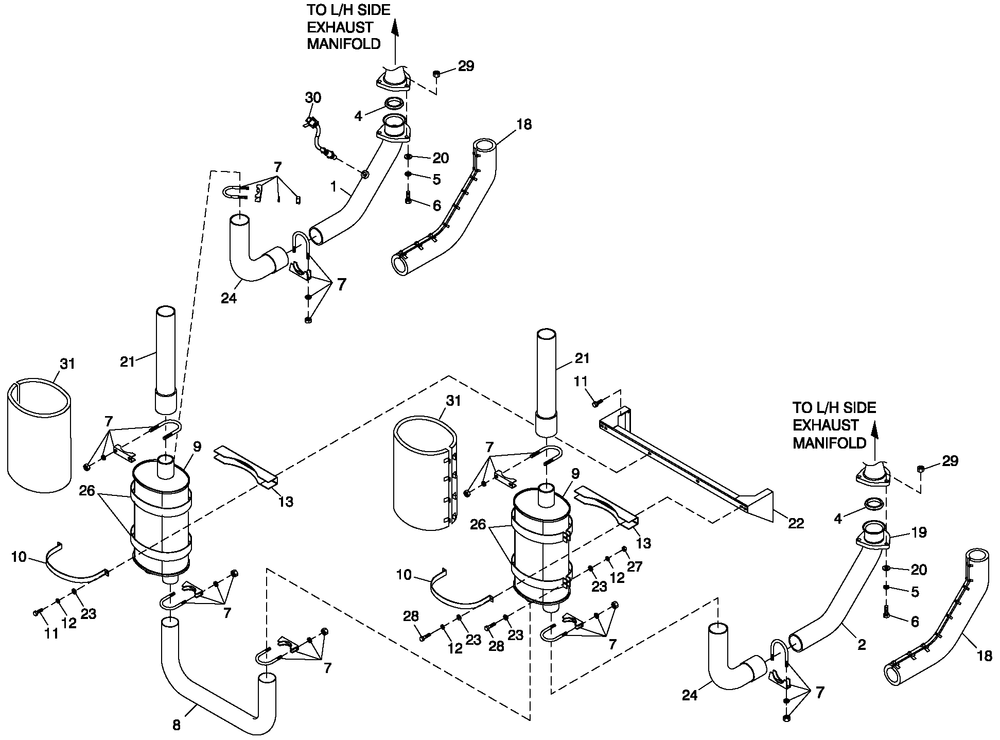 Muffler 5.4l/6.8l Cpl Exh C5 Emissions Diagram and Parts List for QT15068AVAY (5526014)(2009) Generac Generator