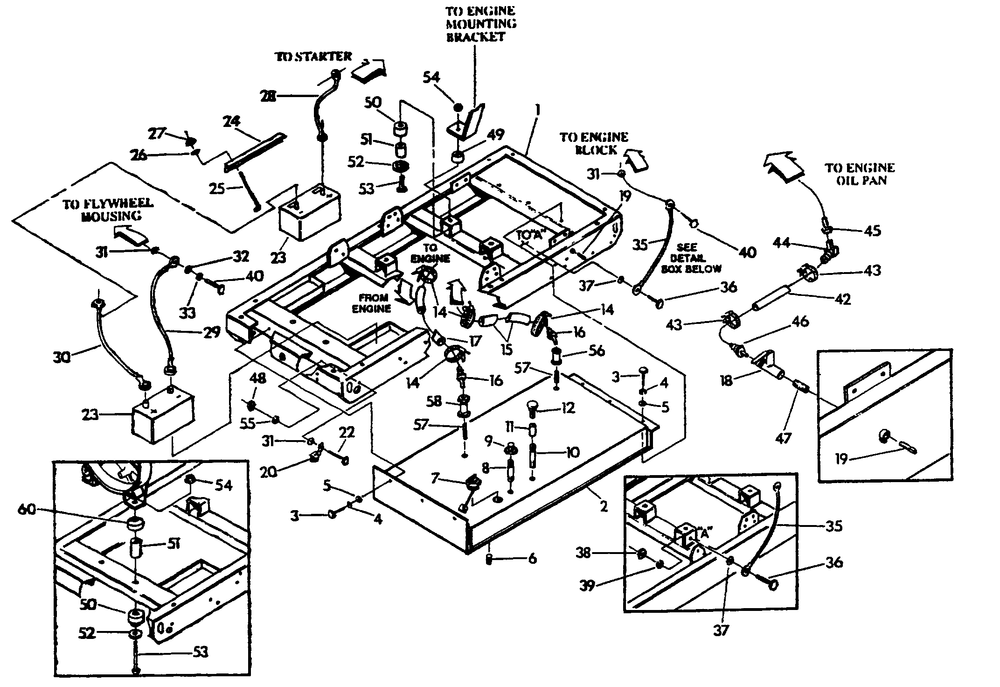 Mounting Base Diagram and Parts List for 9399-2  Generac Generator