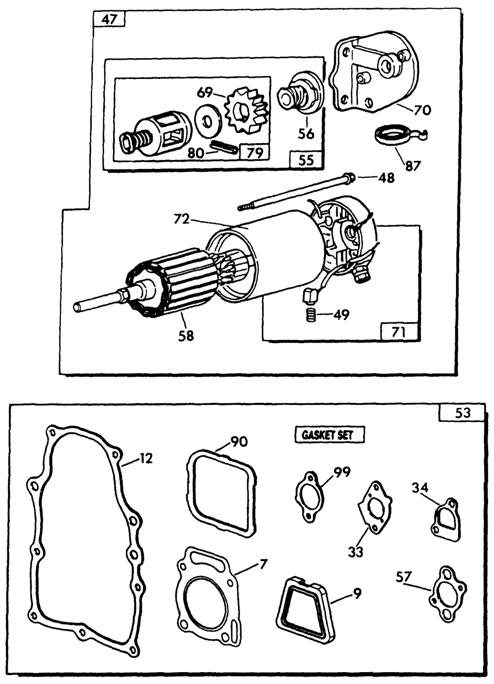 Gn-Engine (Long Block) Ii Diagram and Parts List for 0865-0 8kw Generac Generator