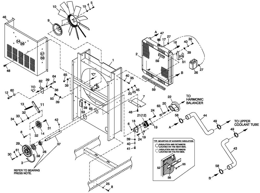 Cooling Pkg Diagram and Parts List for CT06030ANAN (1907V23210 - 4807V25565)(2007) Generac Generator