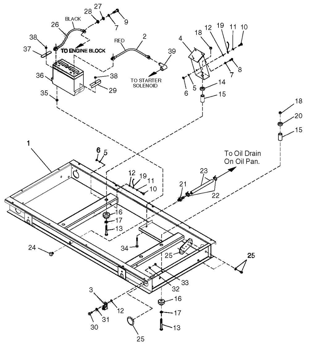 Mounting Base Diagram and Parts List for 0049142 (3804527 - 3808841)(2003) Generac Generator