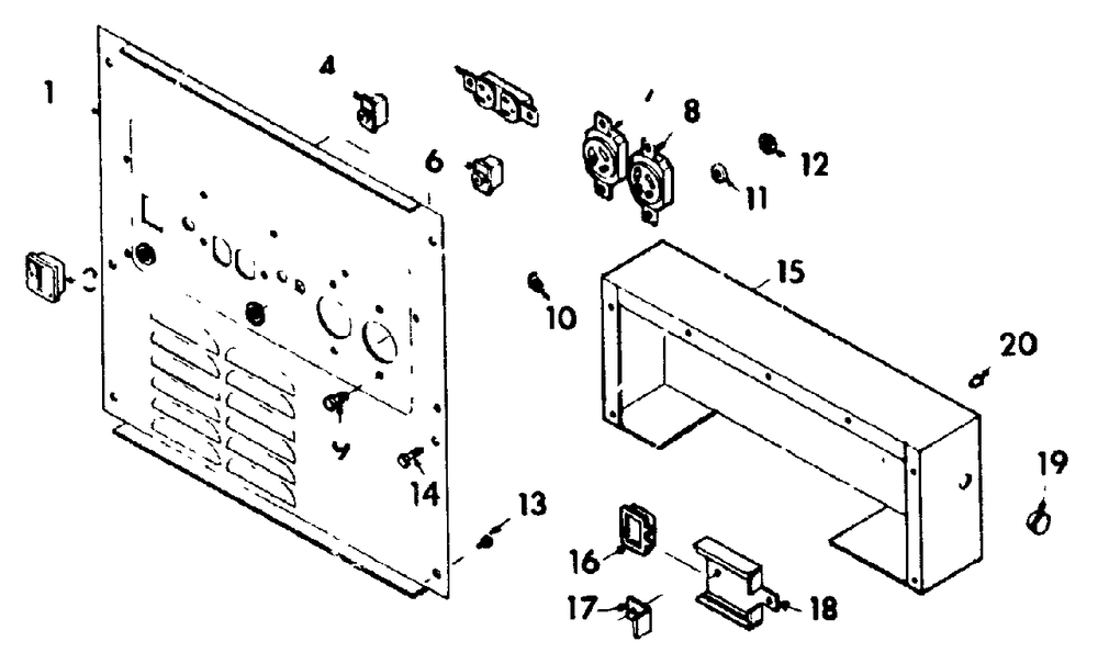 Receptacle Panel Diagram and Parts List for 4W112 (8923-0)(8923-0) Generac Generator