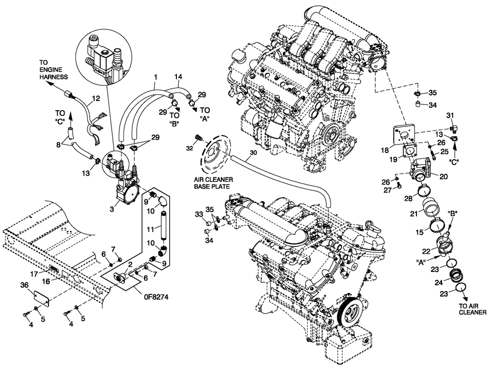 Fuel System Lpv 3.0l G14 Diagram and Parts List for ST06030AVSN (4949088 - 4962462)(2008) Generac Generator