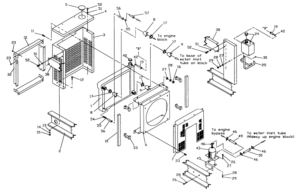 Radiator Diagram and Parts List for 0845-2  Generac Generator
