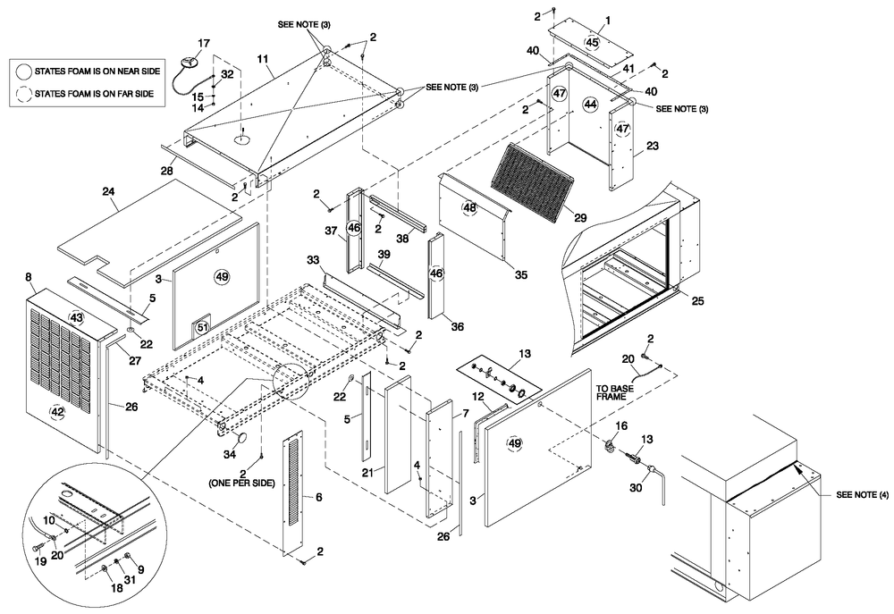 Enclosure 4.2l G3 Telecom Diagram and Parts List for 0057091 (5304977)(2009) Generac Generator