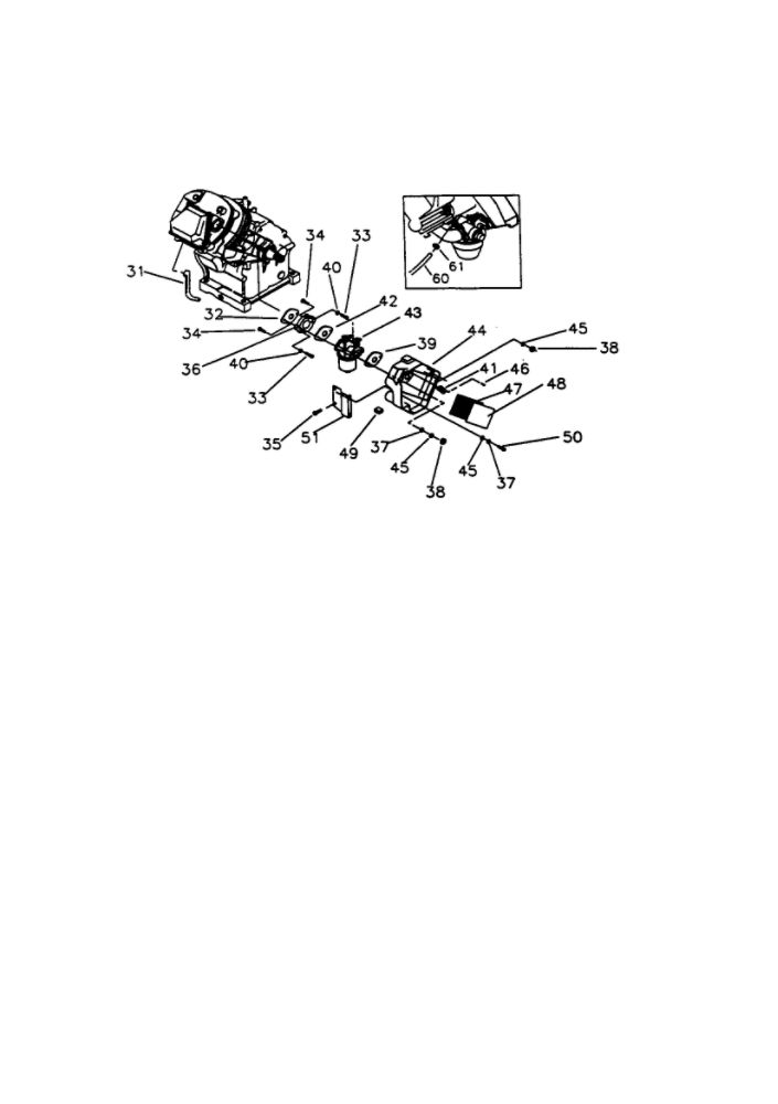 Carburetor/Air Cleaner/Oil Blockoff Diagram and Parts List for EHF00935  Generac Engine
