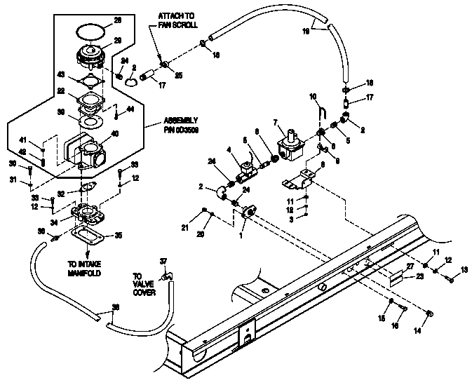 Ev Ng Fuel Emsn W/Pf 4.3l Diagram and Parts List for 0043736 (3704503)(2003) Generac Generator