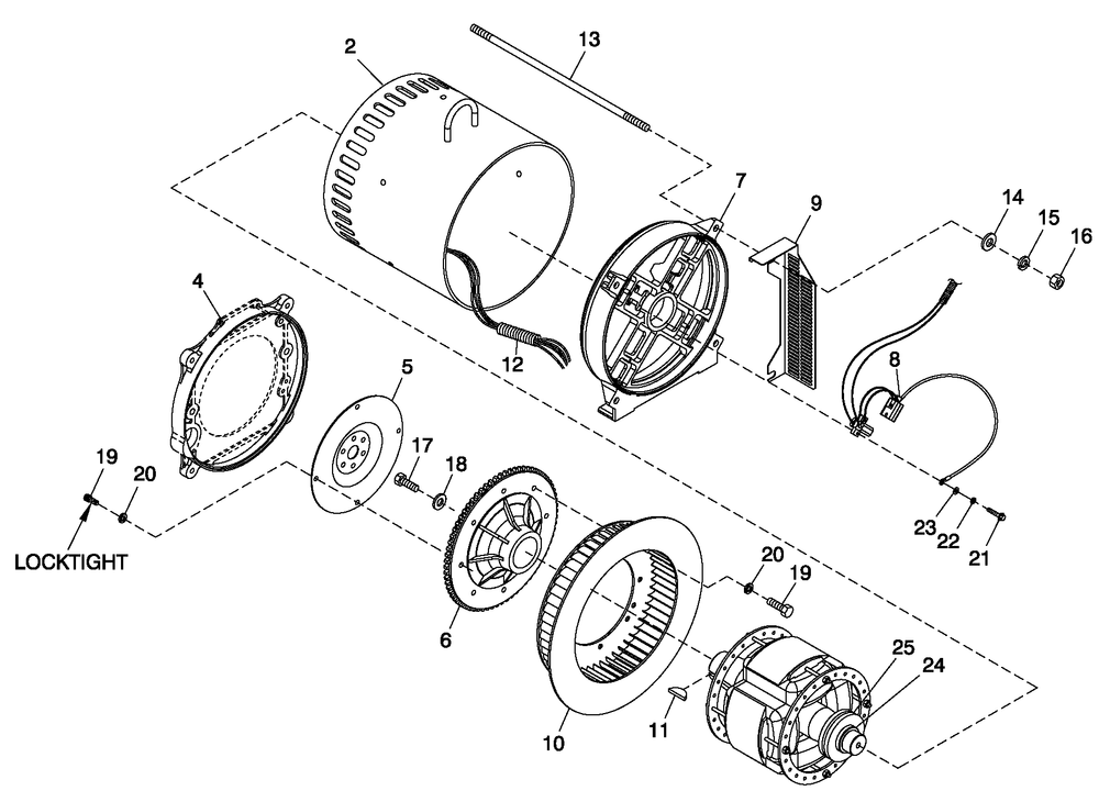 Cpl Alternator Direct Excitation Diagram and Parts List for 0052200 (4250251 - 4278341)(2005) Generac Generator