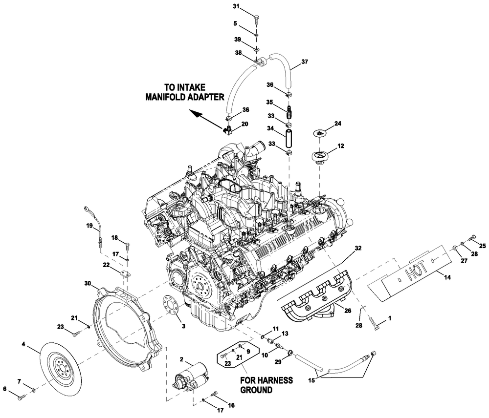 Ev Engine Common Parts 5.4l C5 1 Diagram and Parts List for ET08054JVAX (9720704)(2015) Generac Generator