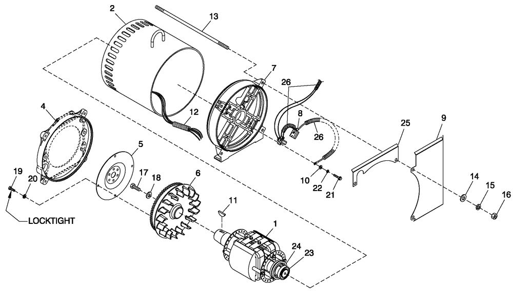 Cpl Alternator Direct Excitation Diagram and Parts List for ST04524ANSN (5509894 - 5644769)(2009) Generac Generator