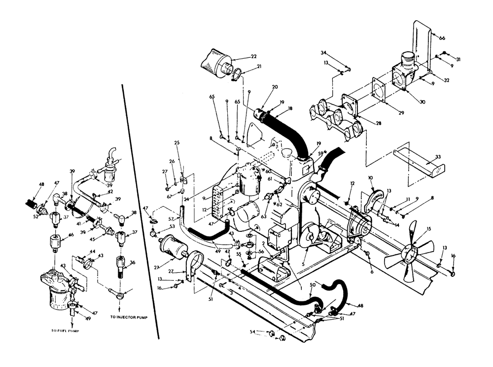 Engine Common Parts Diagram and Parts List for 9324-0  Generac Generator