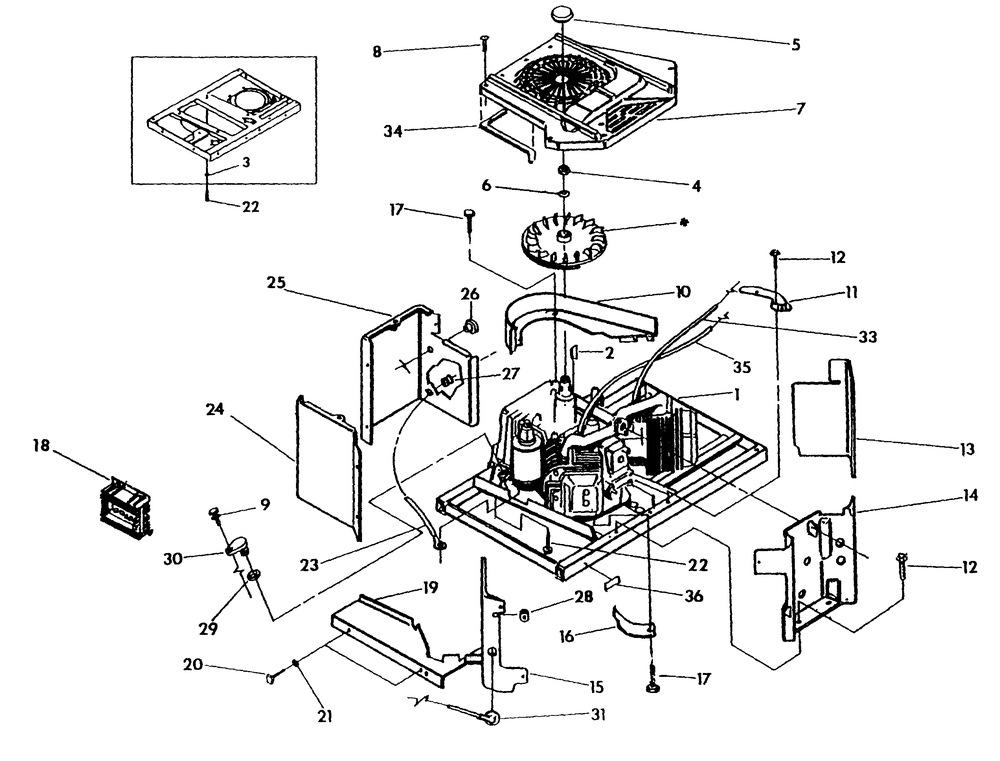 Sheet Metal Diagram and Parts List for 0896-1  Generac Generator