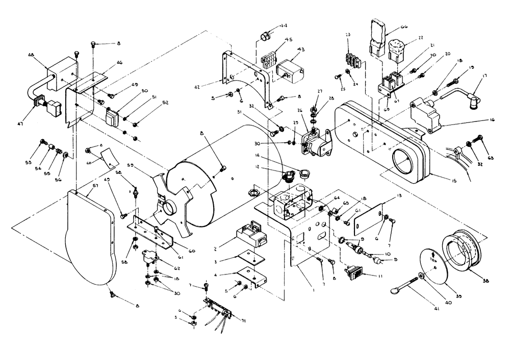Panels And Air Chamber Box Diagram and Parts List for 8209-1  Generac Generator