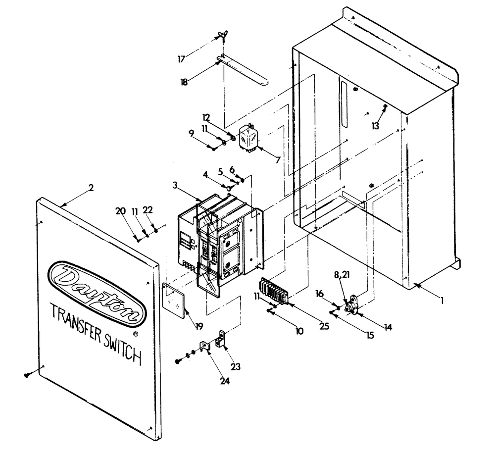 Transfer Switch Diagram and Parts List for 9007-1  Generac Generator