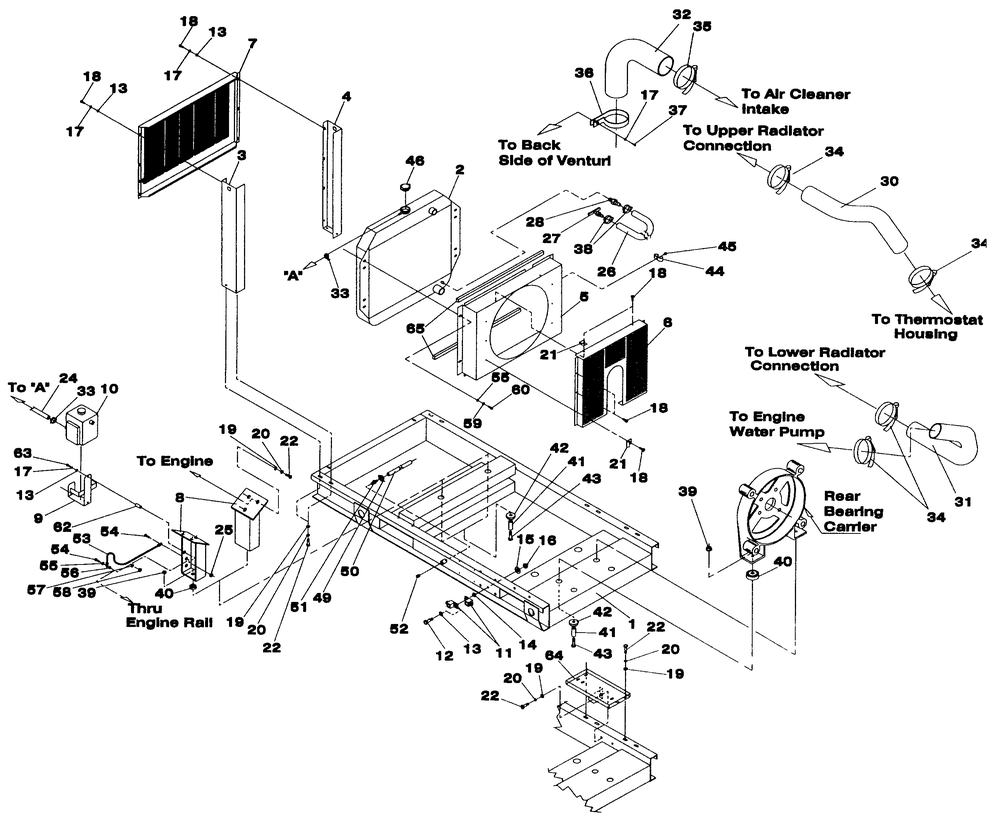 Radiator 4.3l Diagram and Parts List for 4299-0  Generac Generator
