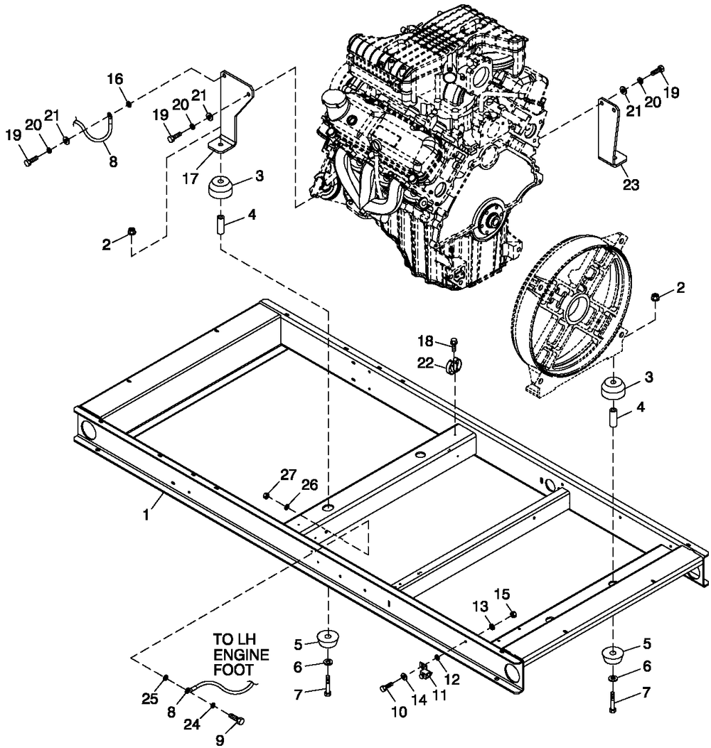 Mounting Base Diagram and Parts List for 0055990 (5111202 - 5223746)(2008) Generac Generator