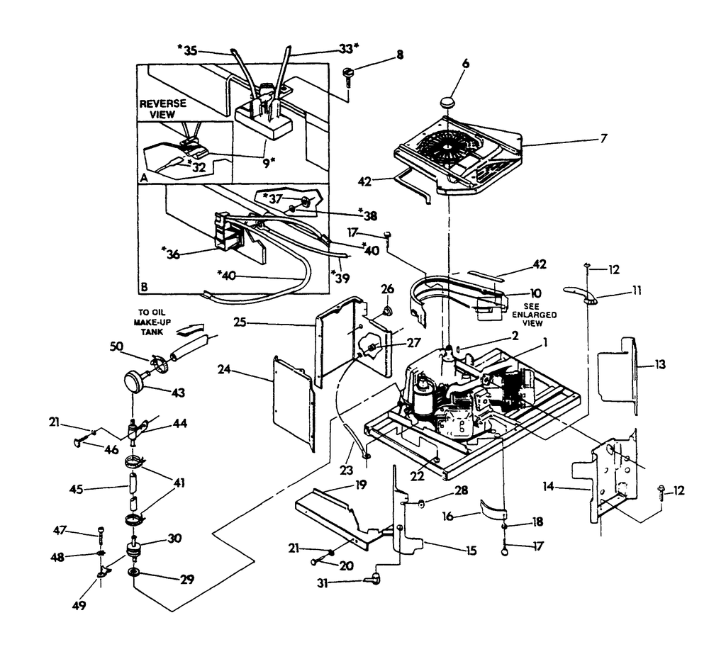 Engine Enclosure Diagram and Parts List for 9067-7  Generac Generator