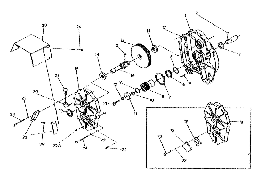 Gear Box Diagram and Parts List for 9566-3  Generac Generator